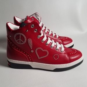 Love Moschino Red High Top Sneakers